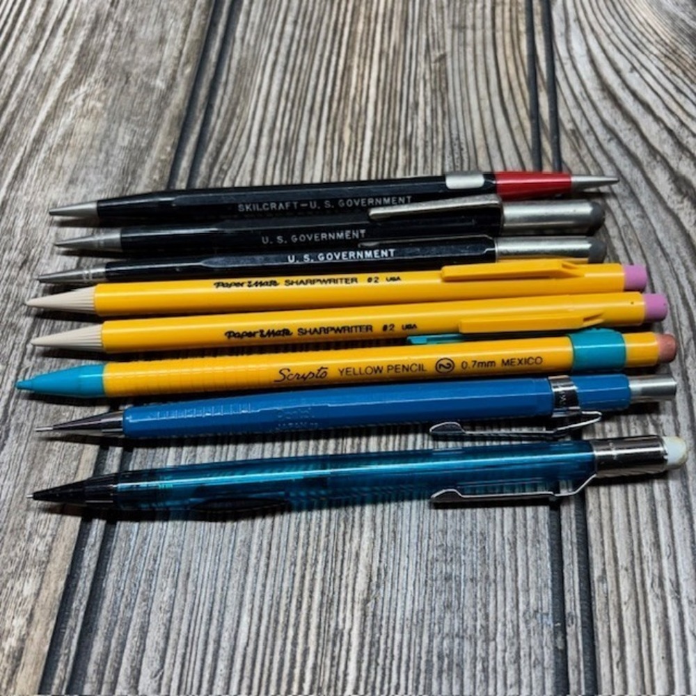 Lot of 8 Vintage Mechanical Pencils, Skilcraft US Government, Papermate, Scripto